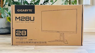 Gigabyte M28U Unboxing  28 4K 1ms 144Hz IPS Gaming Monitor  First KVM Gaming Monitor  2022 [upl. by Shellans903]