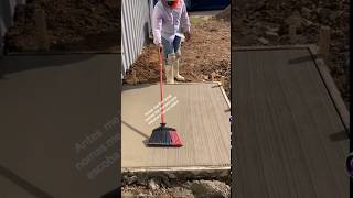 Brooming Concrete w a Kitchen Broom shorts wtfmoment [upl. by Zink]