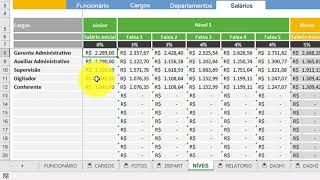 Planilha de Plano de Cargos Carreiras e Salários  Funcionamento Geral [upl. by Eidnil]