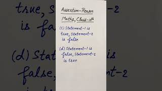 assertion reasonclass10maths shorts [upl. by Blanche]