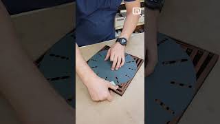 Geometric Walnut and Epoxy Resin Clock diy epoxy xtoolp2 xtool [upl. by Neirb]