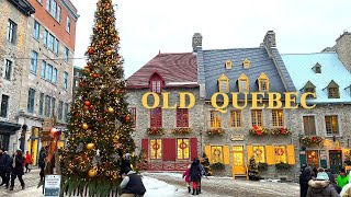 4K🇨🇦 Old Quebec Christmas Walk🎄Fairytale Xmas in Petit Champlain🌟amp Place Royale⛪1640 Bistro🍷 2021 [upl. by Meid387]