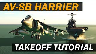 Tarawa Ship Takeoff  DCS AV8B Harrier Tutorial [upl. by Laertnom]