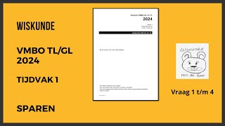 Wiskunde Examen Vmbo GLTL 2024 Tijdvak 1 Opg 01 tm 03 [upl. by Arocal700]