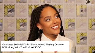 Quintessa Swindell Talks ‘Black Adam’ Playing Cyclone amp Working With The Rock At SDCC [upl. by Deming77]