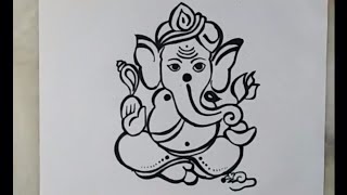 how to draw lord ganesha  vinayakachavithi drawing  artistica [upl. by Ibrab]