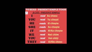 🇬🇧 VERBUL quotTO READquotA CITI  CONJUGARE PREZENT SIMPLU PRESENT SIMPLE  ENGLEZA ÎNCEPĂTORI shorts [upl. by Payson]