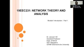 19EEC231 Network Theory Module1 Part1 [upl. by Friedlander]