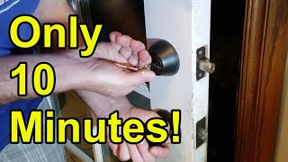 How to replace a deadbolt door lock in 10 minutes Easy install [upl. by Brom]