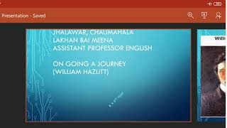 In Going A journey By William Hazlitt Part1 B A 2nd Year [upl. by Culley11]