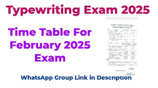 Typewriting Exam Time Table  Typewriting Exam Date 2025  Typewriting Exam Date [upl. by Nehgaem]