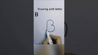 How to draw panda with letter B drawing kaisedrawkare shortsfeed easydrawing drawingwithletters [upl. by Clywd87]