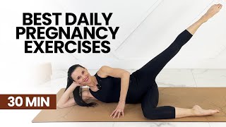 30Min Pregnancy Exercise amp Stretch Routine For A Healthy Pregnancy [upl. by Dnaltruoc]