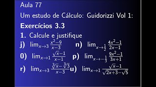 Cálculo diferencial e Integral Exercícios 32 Aula 77 [upl. by Eedyak385]