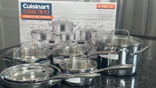 CUISINART Classic TriPly Stainless Steel Cookware 10 piece set UNBOXING and REVIEW  Unboxing video [upl. by Ybrik]