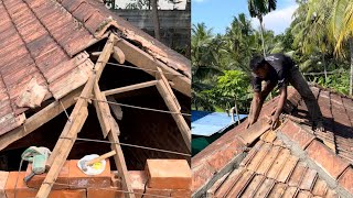 Roof tile installation മണ്ണോടിന്റെ മൂന്തയം എങ്ങനെ സെറ്റാക്കാം [upl. by Mloc]