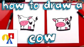 How To Draw A Cartoon Cow [upl. by Htennek142]