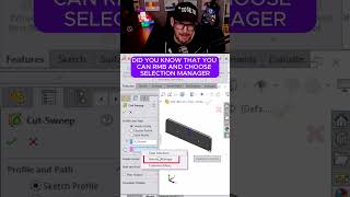 Create a SWEEP without a PATH  Selection Manger for lofts sweeps guide curves SOLIDWORKS [upl. by Schuyler570]
