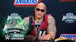 FULL SEGMENT The Rock breaks down new era of WWE WrestleMania XL Saturday Press Conference [upl. by Ydnam]