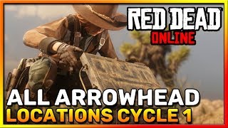 Red Dead Online Frontier Pursuits  All Arrowhead Locations Cycle 1  Madam Nazar  RDR2 Online [upl. by Eniamert793]