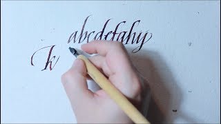 HOW TO write ITALIC lower case CALLIGRAPHY ALPHABET [upl. by Berry]