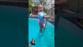 Fun and playful Swimming 🥶💜shorts ytshorts viralvideo swimming baby pool trending cute [upl. by Rosabelle]