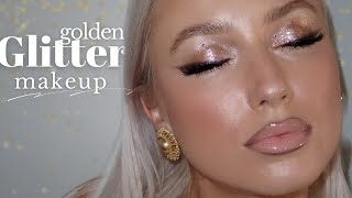 Golden Glitter Makeup [upl. by Wadesworth]