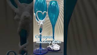 Octopus wedding champagne flutes handmade octopus octopuswedding beachwedding octopusflutes [upl. by Anirac]