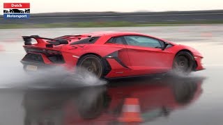 Lamborghini Aventador SVJ  Drifts Launch Control amp Loud Revs [upl. by Coletta]