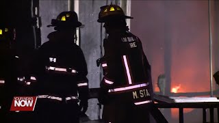 Massive fire closes Ohio River bridge near Cincinnati and damages its steel structure [upl. by Irwin]