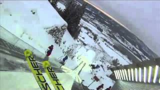 Vikersund 2011 Skijumping Jon Aaras Helmet Camera [upl. by Niarfe]