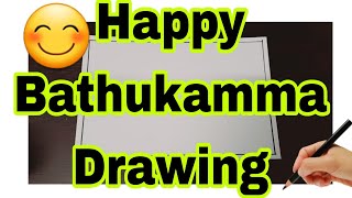 Bathukamma Festival Drawing  Bathukamma Drawing  Happy Bathukamma Drawing Bathukamma Drawing Easy [upl. by Hirai]