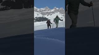 Snowshoeing in Engelberg 😍👣 winter active engelberg brunni snowshoeing winterwonderland [upl. by Shantee30]