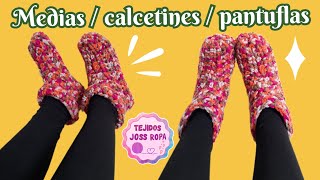 Medias calcetines o pantuflas fáciles tejidas a crochet  tejidos joss ropa [upl. by Flori301]