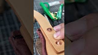 How to use brass rivets leather bag leatherbackpack shortscopper rivet leathercraft diy [upl. by Kristal]