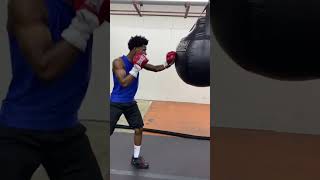 Elite Amateur Boxer FIRES Uppercuts On The Heavy Bag [upl. by Dolorita]