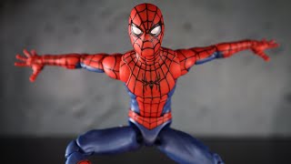 Marvel legends SpiderMan No Way Home Final Swing Tom Holland SpiderMan Suit Retro Card Review [upl. by Nylrebma]