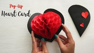 DIY Popup Heart Card  Card Making  3D Pop Up Card [upl. by Sharron]