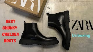 ZARA chunky chelsea boots unboxing ZARA sale chelsea boots zara men [upl. by Eked]