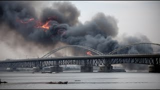 JUST NOW TopSecret Ukrainian Submarine Drone Destroys Pillars of the Russias Crimean Bridge [upl. by Pulling]