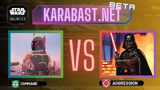 Boba vs Vader  Star Wars Unlimited  Karabast BETA  Premier Constructed Gameplay [upl. by Lleder]