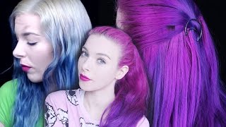 HAARE TÖNEN GEHT SCHIEF Ausgewaschenes BLAU zu PINK LILA OMBRE  VPfashion Ponytail Extensions [upl. by Engedi523]