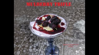 Mulberry Trifle Recipe Mullberry Syrup  Whats Cooking in Ivees Kitchen [upl. by Nnanaej]