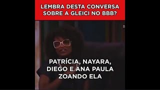 BBB 18🔥 PATRICIA NAYARA E DIEGO FALAM MAL DE GLEICE LEMBRAM [upl. by Ayaros]