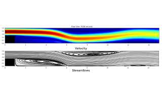 Transient backward facing step Re1000 fluid simulation Python [upl. by Eimmak575]