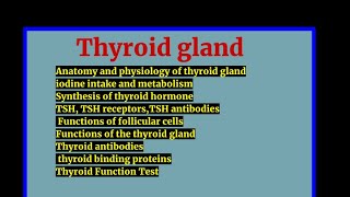 THYROID GLAND DISORDERS [upl. by Newman]