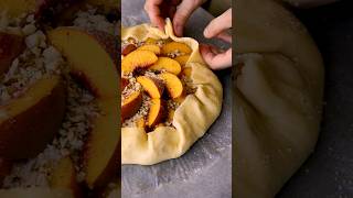 RECIPE⤵️⤵️⤵️ Superb Peach Galette with Almonds shortsrecipe viral dessert [upl. by Jeanette]