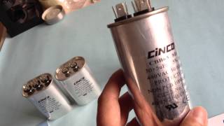 CBB65 motor run capacitors metal round oval can 370V 440VAC [upl. by Cinnamon]