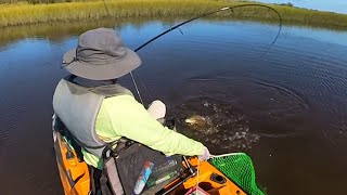 Chasing Redfish in the ICW Kayak fishing SE North Carolina [upl. by Attenehs]