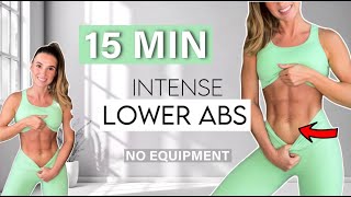 INTENSE LOWER ABS  15 Min Workout  No Repeat  Katja Believe [upl. by Valene536]